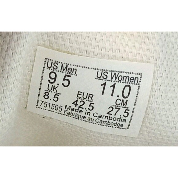 Vans Authentic Shoes Men's 9.5 Black Checkerboard Pattern Low Top Sneakers - Picture 8 of 8